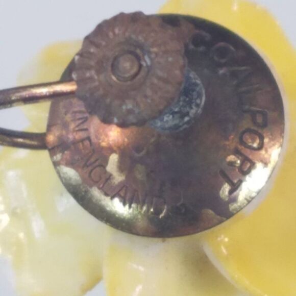 Vintage Coalport Porcelain Pansy Earring One SINGLE Screw Back AS IS For Crafts - Picture 9 of 9